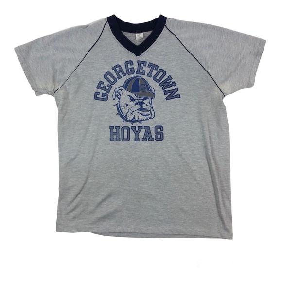 Vintage RARE 70s 80s Georgetown Hoyas NCAA College Basketball Jersey T-Shirt - Picture 1 of 8